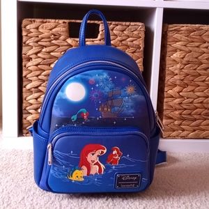 Loungefly The Little Mermaid Ariel Fireworks Mini Backpack Dark Blue